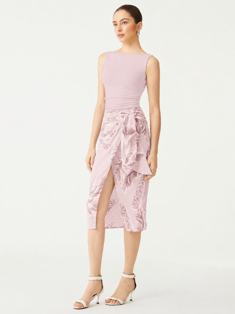 NWT OGL Top Boat Neck Ruched Elastic Open Back Brami Tank Powder Pink XS